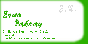 erno makray business card